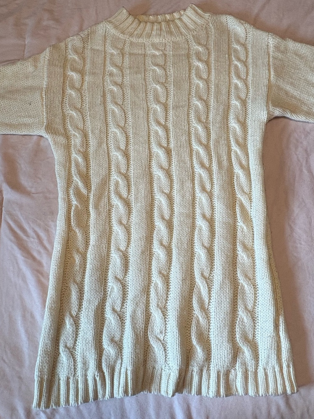Lost + Wander Cream Cable-Knit Turtleneck Sweater